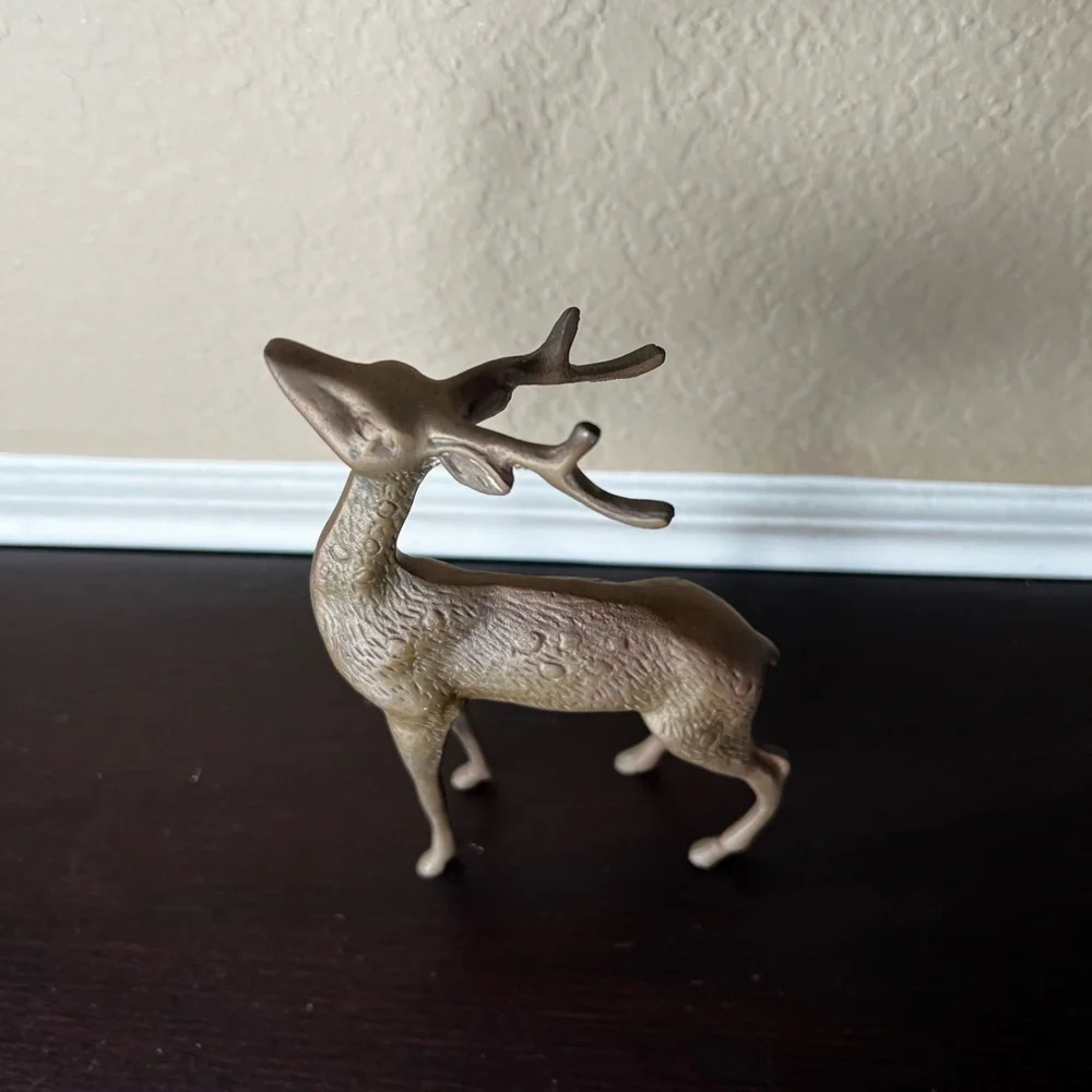 Vintage MCM Brass Reindeer, Deer, Antlers, Bambi, Christmas Decor, Naturalist - Picture 3 of 8